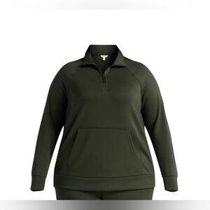 Women’s Terra & Sky Dark Green Quarter-Zip Sweatshirt